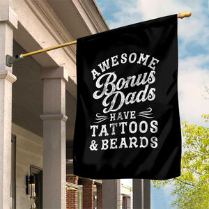 Funny Stepdad Garden Flag Awesome Bonus Dads Have Tattoos And Beards TS10 Print Your Wear