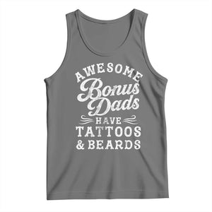 Funny Stepdad Tank Top Awesome Bonus Dads Have Tattoos And Beards TS10 Black Heather Print Your Wear