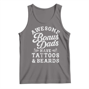 Funny Stepdad Tank Top Awesome Bonus Dads Have Tattoos And Beards TS10 Deep Heather Print Your Wear
