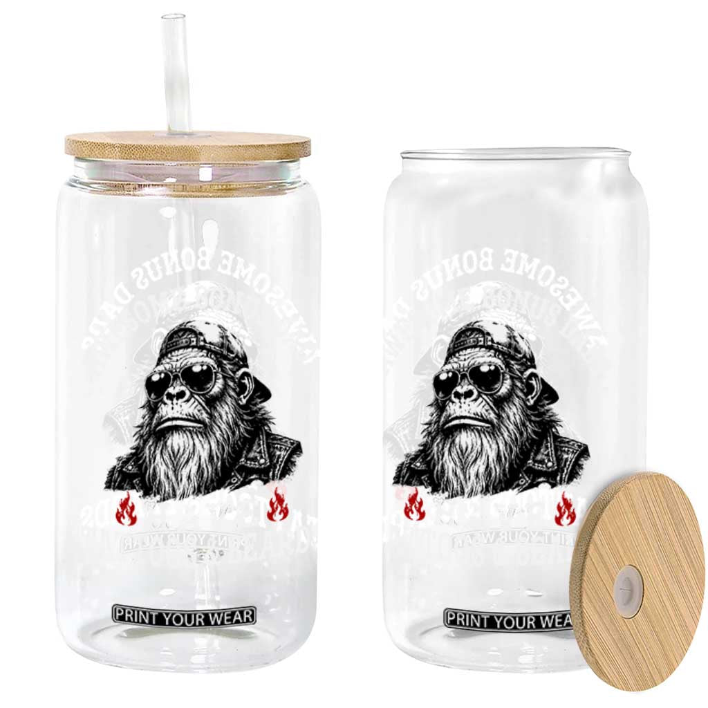 Funny Bigfoot Stepdad Glass Can Awesome Bonus Dads Have Tattoos And Beards TS10 Print Your Wear