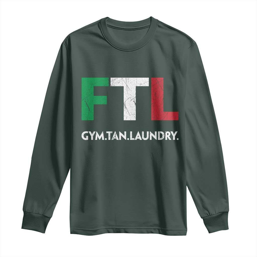 Gym Tan Laundry GTL Italian Flag Long Sleeve Shirt TS10 Dark Forest Green Print Your Wear
