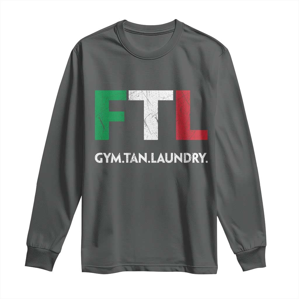 Gym Tan Laundry GTL Italian Flag Long Sleeve Shirt TS10 Dark Heather Print Your Wear