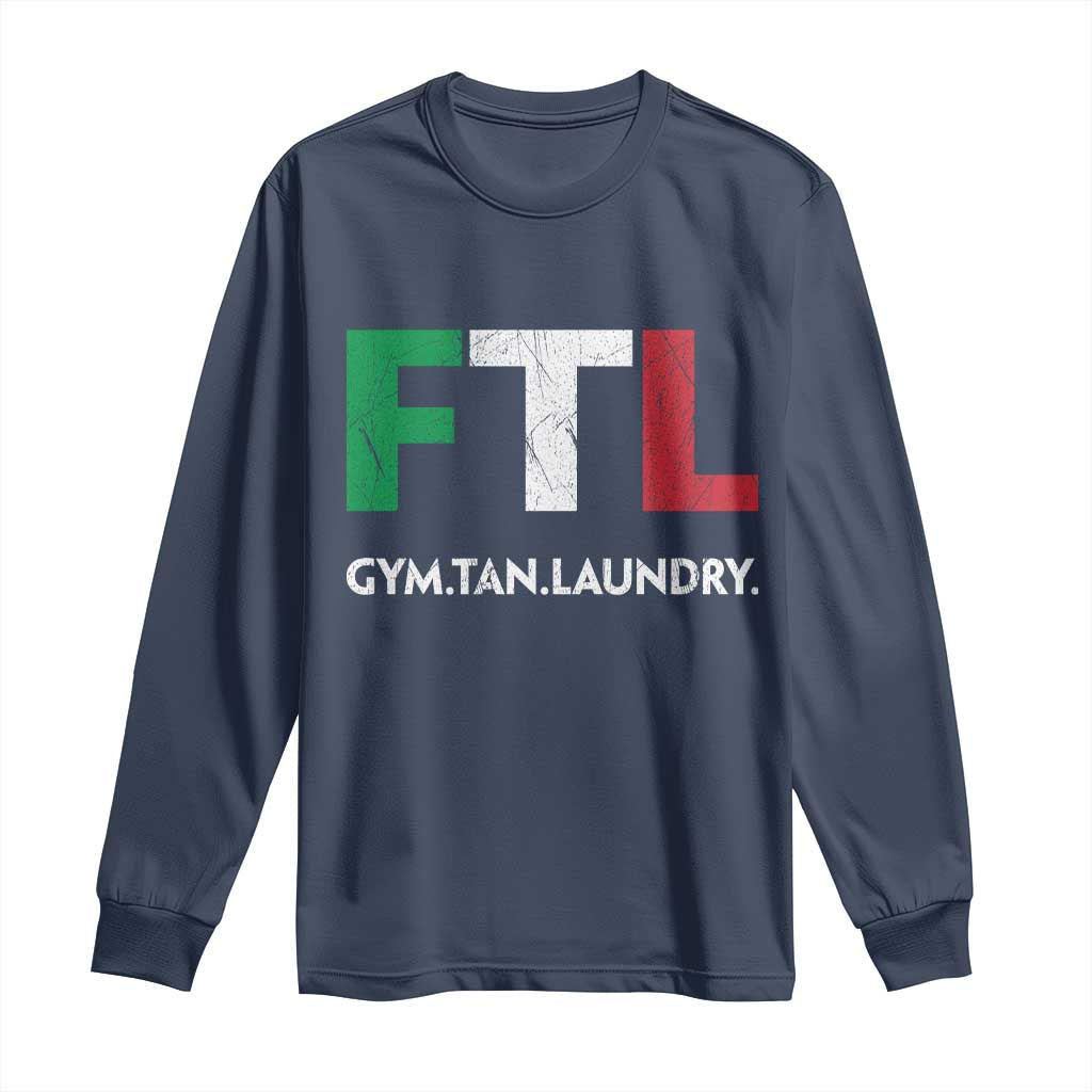 Gym Tan Laundry GTL Italian Flag Long Sleeve Shirt TS10 Navy Print Your Wear