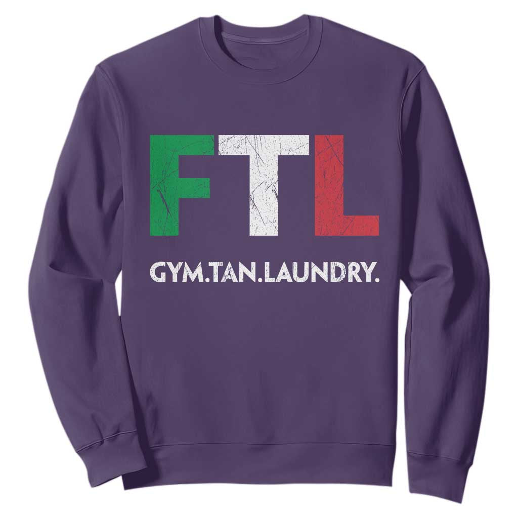 Gym Tan Laundry GTL Italian Flag Sweatshirt TS10 Purple Print Your Wear