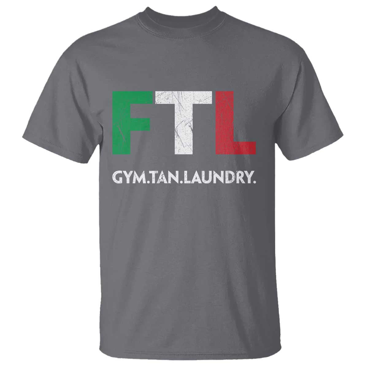 Gym Tan Laundry GTL Italian Flag T Shirt TS10 Charcoal Print Your Wear