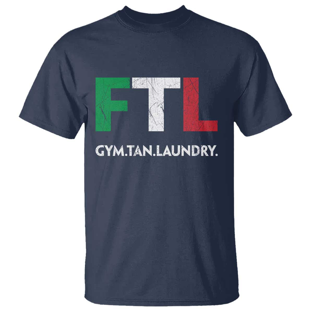 Gym Tan Laundry GTL Italian Flag T Shirt TS10 Navy Print Your Wear