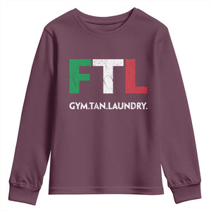 Gym Tan Laundry GTL Italian Flag Youth Sweatshirt TS10 Maroon Print Your Wear