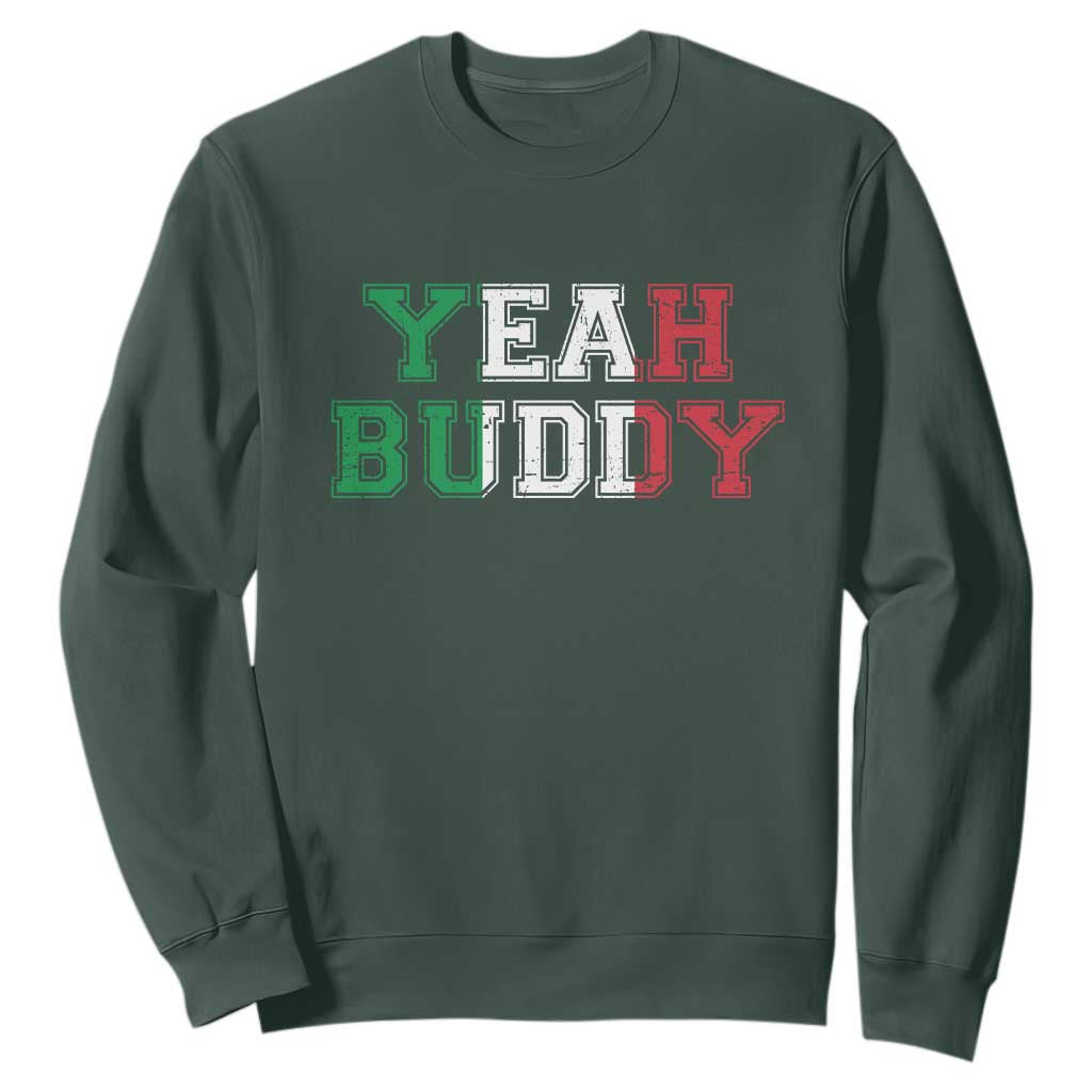 Yeah Buddy Italian Flag Sweatshirt Vintage Retro TS10 Dark Forest Green Print Your Wear