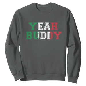 Yeah Buddy Italian Flag Sweatshirt Vintage Retro TS10 Dark Heather Print Your Wear