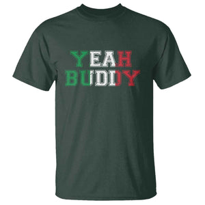 Yeah Buddy Italian Flag T Shirt Vintage Retro TS10 Dark Forest Green Print Your Wear