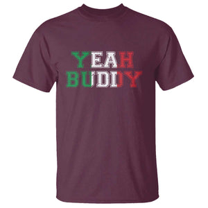 Yeah Buddy Italian Flag T Shirt Vintage Retro TS10 Maroon Print Your Wear