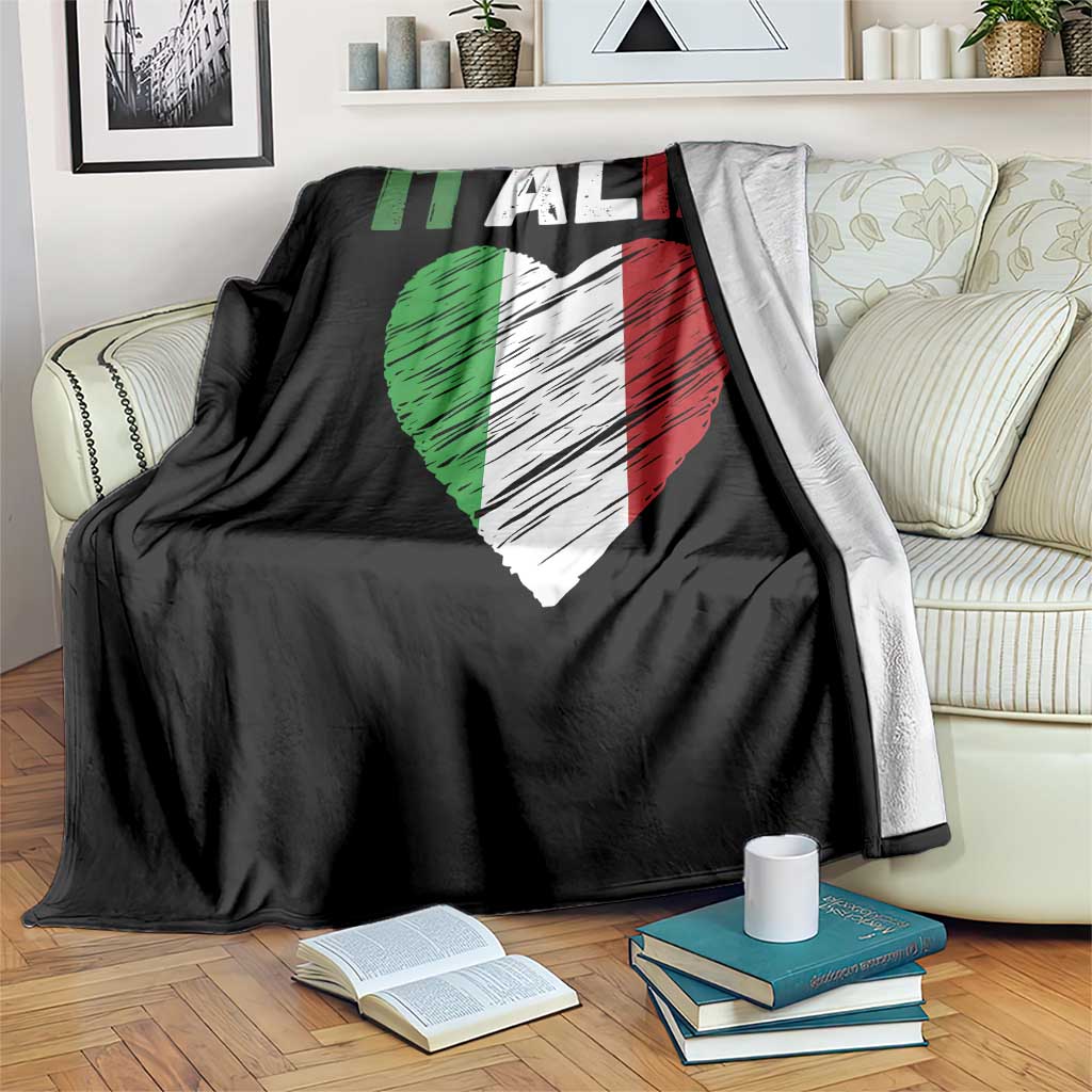 Italian Flag Heart Throw Blanket Retro Vintage Italia Graphic TS10 Print Your Wear