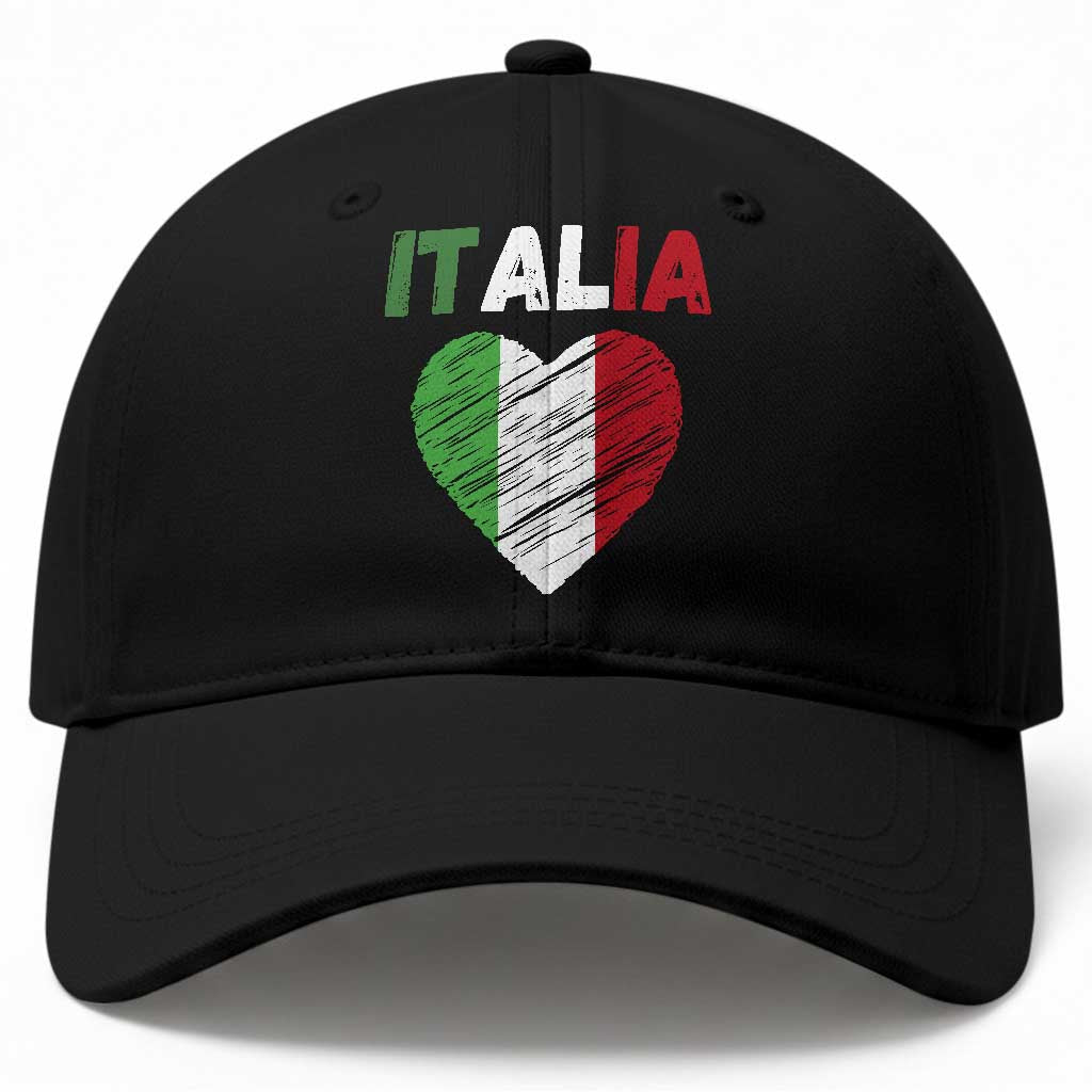 Italian Flag Heart Baseball Cap Retro Vintage Italia Graphic TS10 Print Your Wear