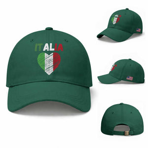 Italian Flag Heart Baseball Cap Retro Vintage Italia Graphic TS10 Baseball Cap Universal Fit Irish Green Print Your Wear