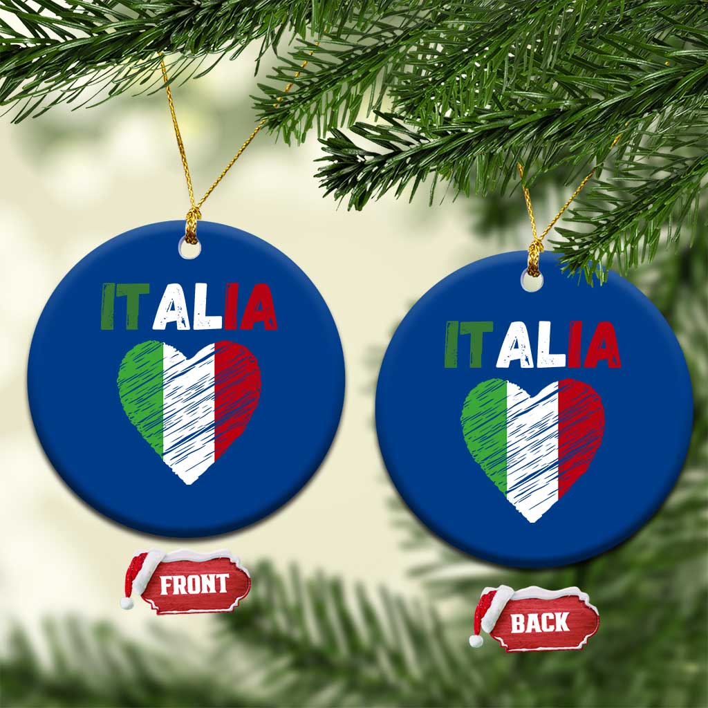 Italian Flag Heart Ceramic Ornament Retro Vintage Italia Graphic TS10 1pc Blue Print Your Wear