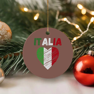 Italian Flag Heart Ceramic Ornament Retro Vintage Italia Graphic TS10 1pc Mocha Print Your Wear