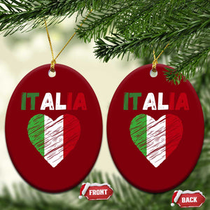 Italian Flag Heart Ceramic Ornament Retro Vintage Italia Graphic TS10 Print Your Wear
