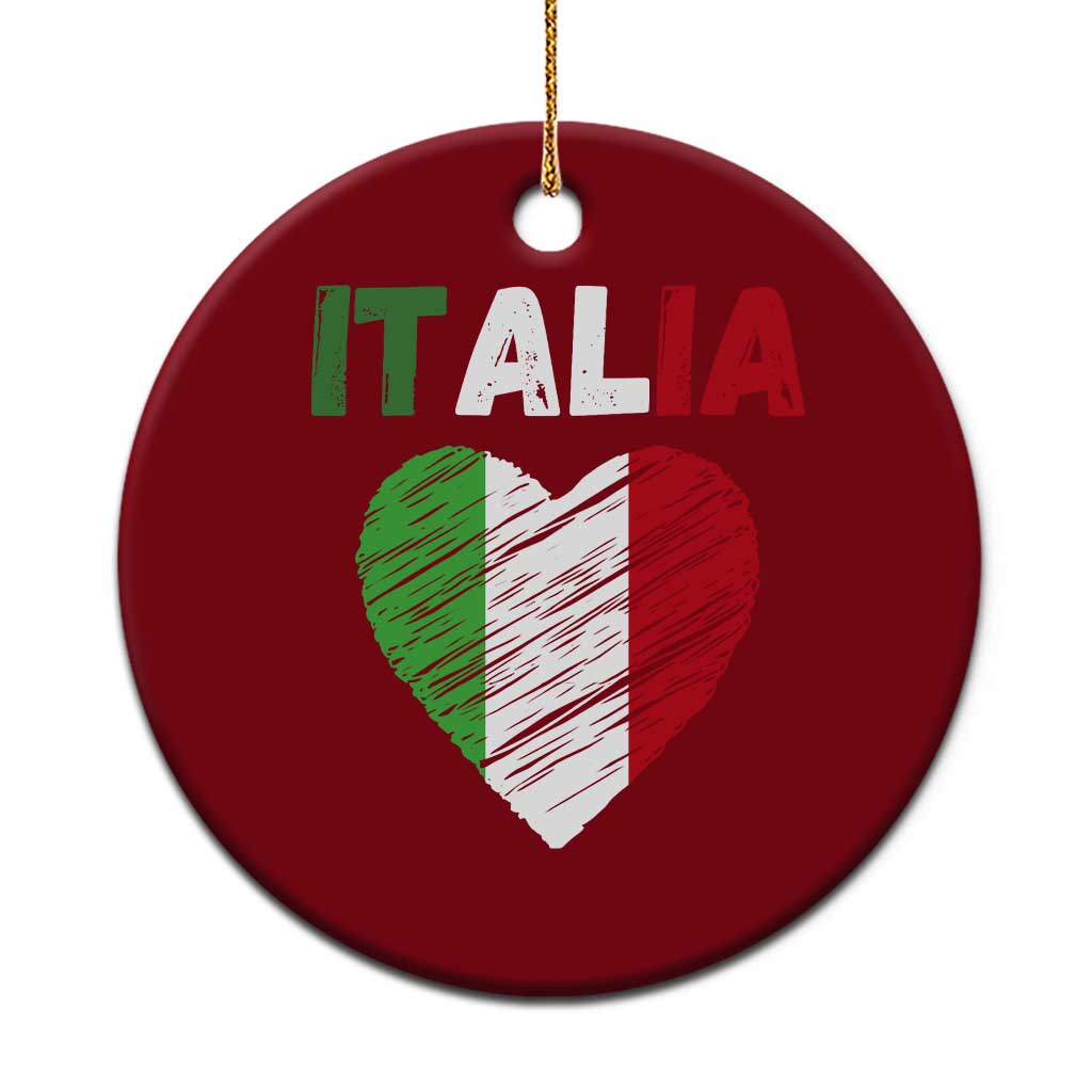 Italian Flag Heart Ceramic Ornament Retro Vintage Italia Graphic TS10 1pc Red Print Your Wear