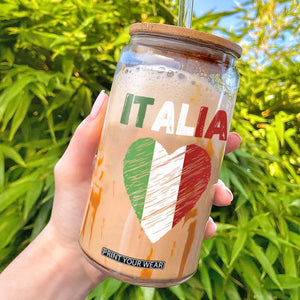 Italian Flag Heart Glass Can Retro Vintage Italia Graphic TS10 Black Print Your Wear