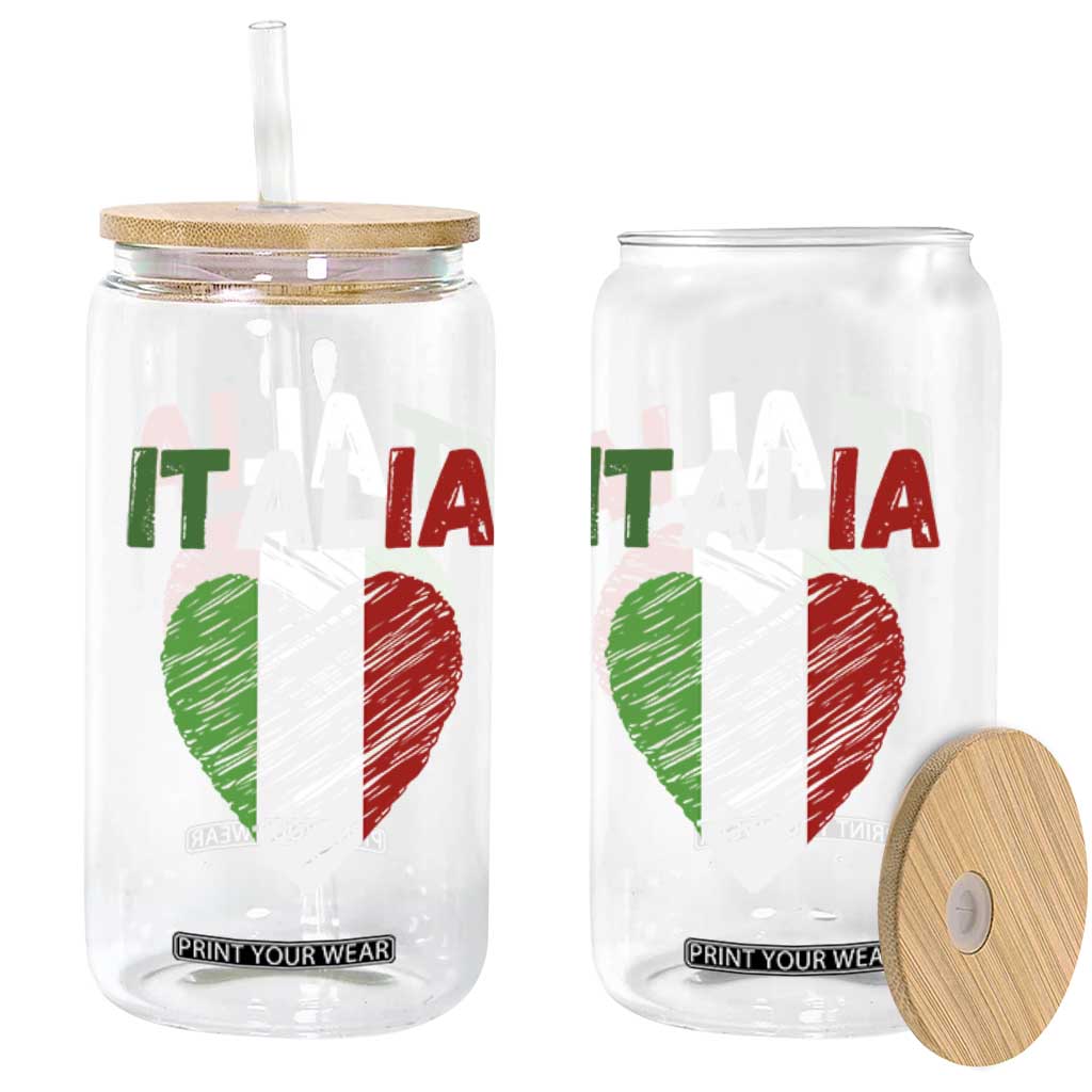 Italian Flag Heart Glass Can Retro Vintage Italia Graphic TS10 Print Your Wear