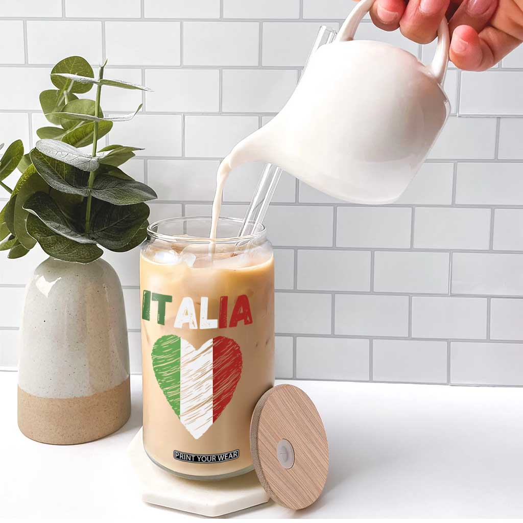 Italian Flag Heart Glass Can Retro Vintage Italia Graphic TS10 Print Your Wear
