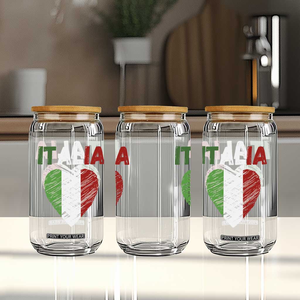 Italian Flag Heart Glass Can Retro Vintage Italia Graphic TS10 Print Your Wear