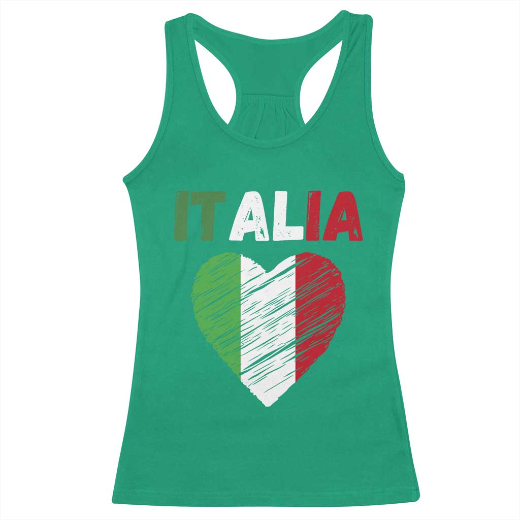 Italian Flag Heart Racerback Tank Top Retro Vintage Italia Graphic TS10 Irish Green Print Your Wear