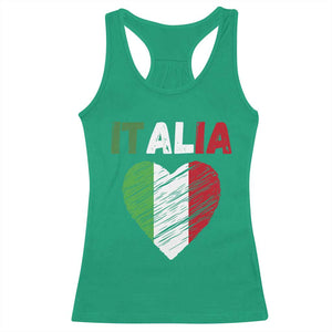 Italian Flag Heart Racerback Tank Top Retro Vintage Italia Graphic TS10 Irish Green Print Your Wear