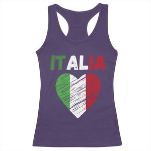 Italian Flag Heart Racerback Tank Top Retro Vintage Italia Graphic TS10 Purple Print Your Wear