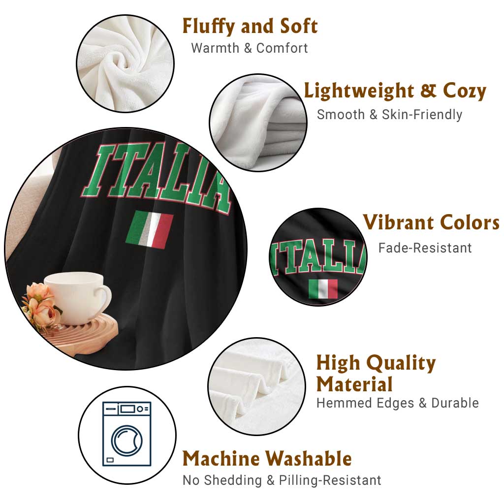 Vintage Italia Throw Blanket Print Retro Varsity Italian Apparel TS10 Print Your Wear