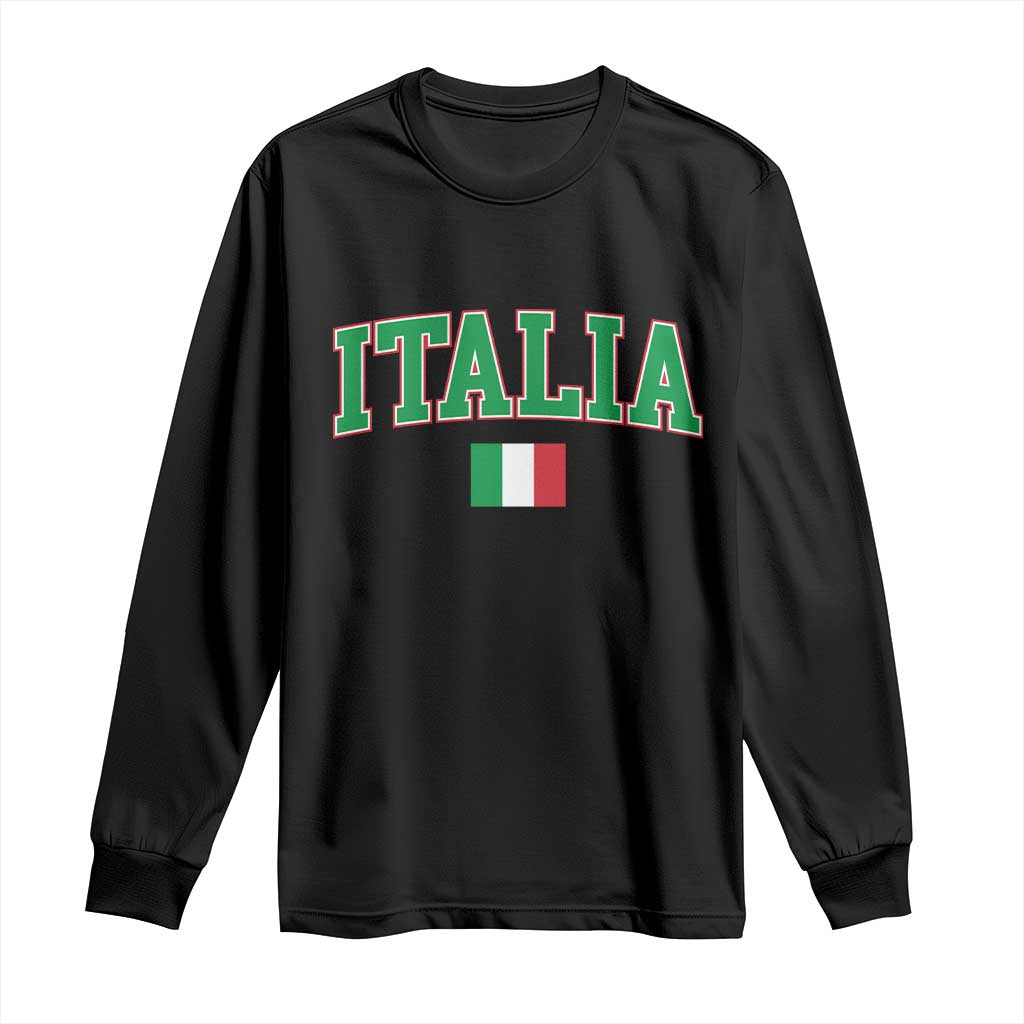 Vintage Italia Long Sleeve Shirt Print Retro Varsity Italian Apparel TS10 Black Print Your Wear