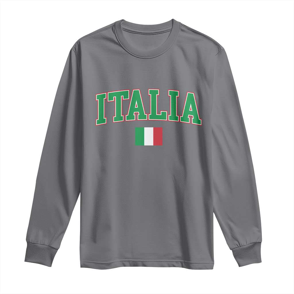 Vintage Italia Long Sleeve Shirt Print Retro Varsity Italian Apparel TS10 Charcoal Print Your Wear