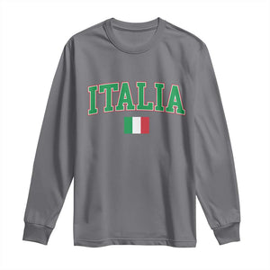 Vintage Italia Long Sleeve Shirt Print Retro Varsity Italian Apparel TS10 Charcoal Print Your Wear