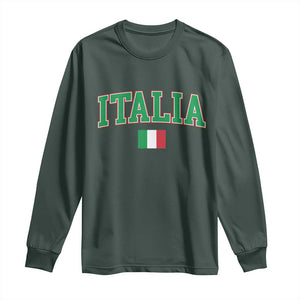 Vintage Italia Long Sleeve Shirt Print Retro Varsity Italian Apparel TS10 Dark Forest Green Print Your Wear