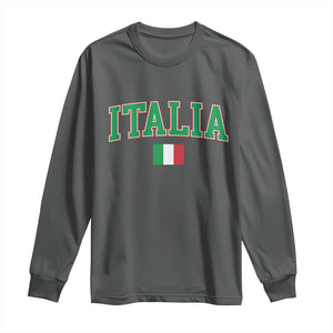 Vintage Italia Long Sleeve Shirt Print Retro Varsity Italian Apparel TS10 Dark Heather Print Your Wear