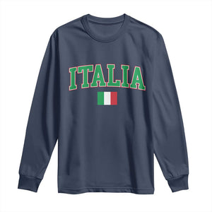 Vintage Italia Long Sleeve Shirt Print Retro Varsity Italian Apparel TS10 Navy Print Your Wear