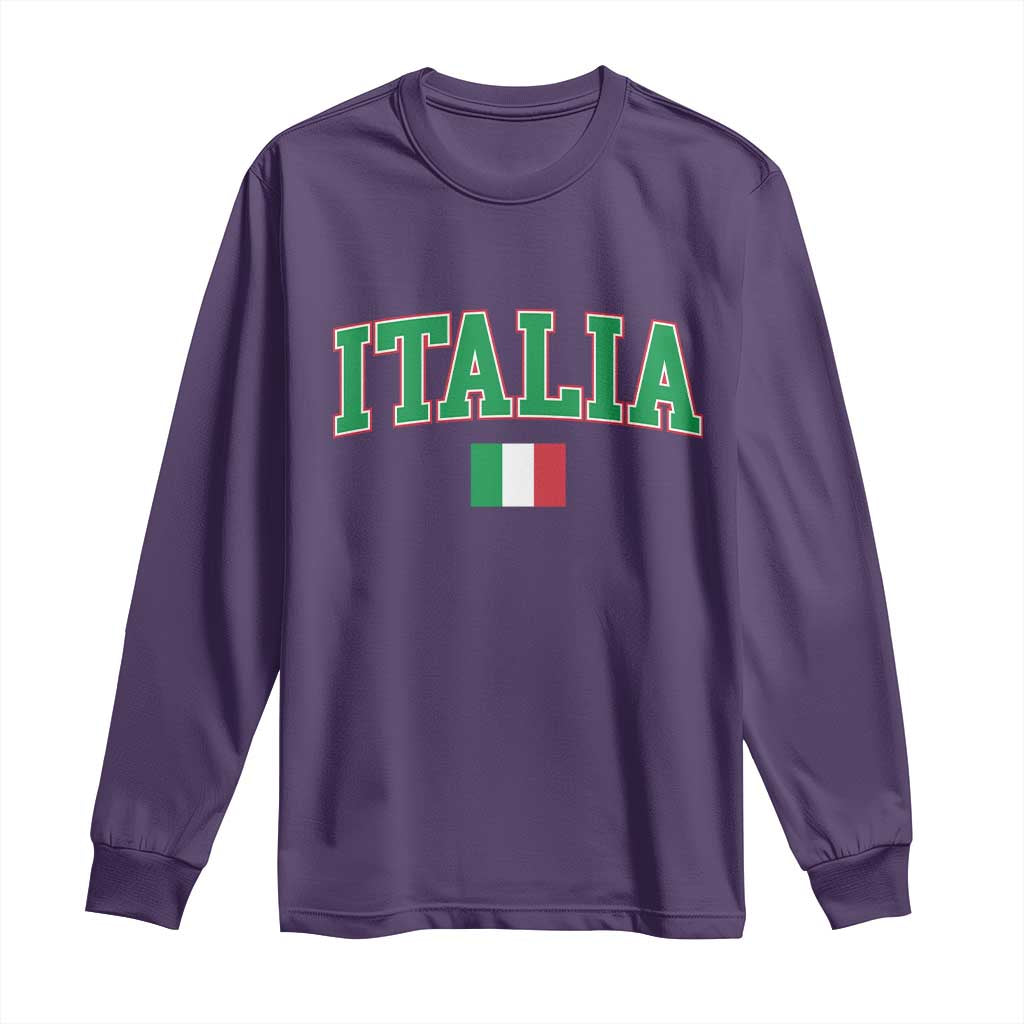 Vintage Italia Long Sleeve Shirt Print Retro Varsity Italian Apparel TS10 Purple Print Your Wear