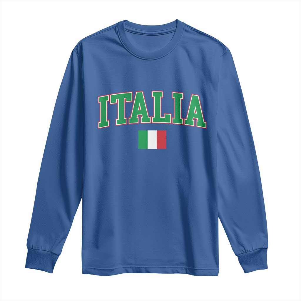 Vintage Italia Long Sleeve Shirt Print Retro Varsity Italian Apparel TS10 Royal Blue Print Your Wear