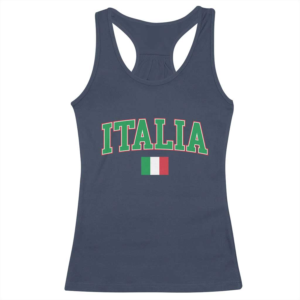 Vintage Italia Racerback Tank Top Print Retro Varsity Italian Apparel TS10 Navy Print Your Wear