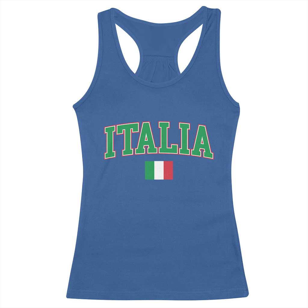 Vintage Italia Racerback Tank Top Print Retro Varsity Italian Apparel TS10 Royal Blue Print Your Wear