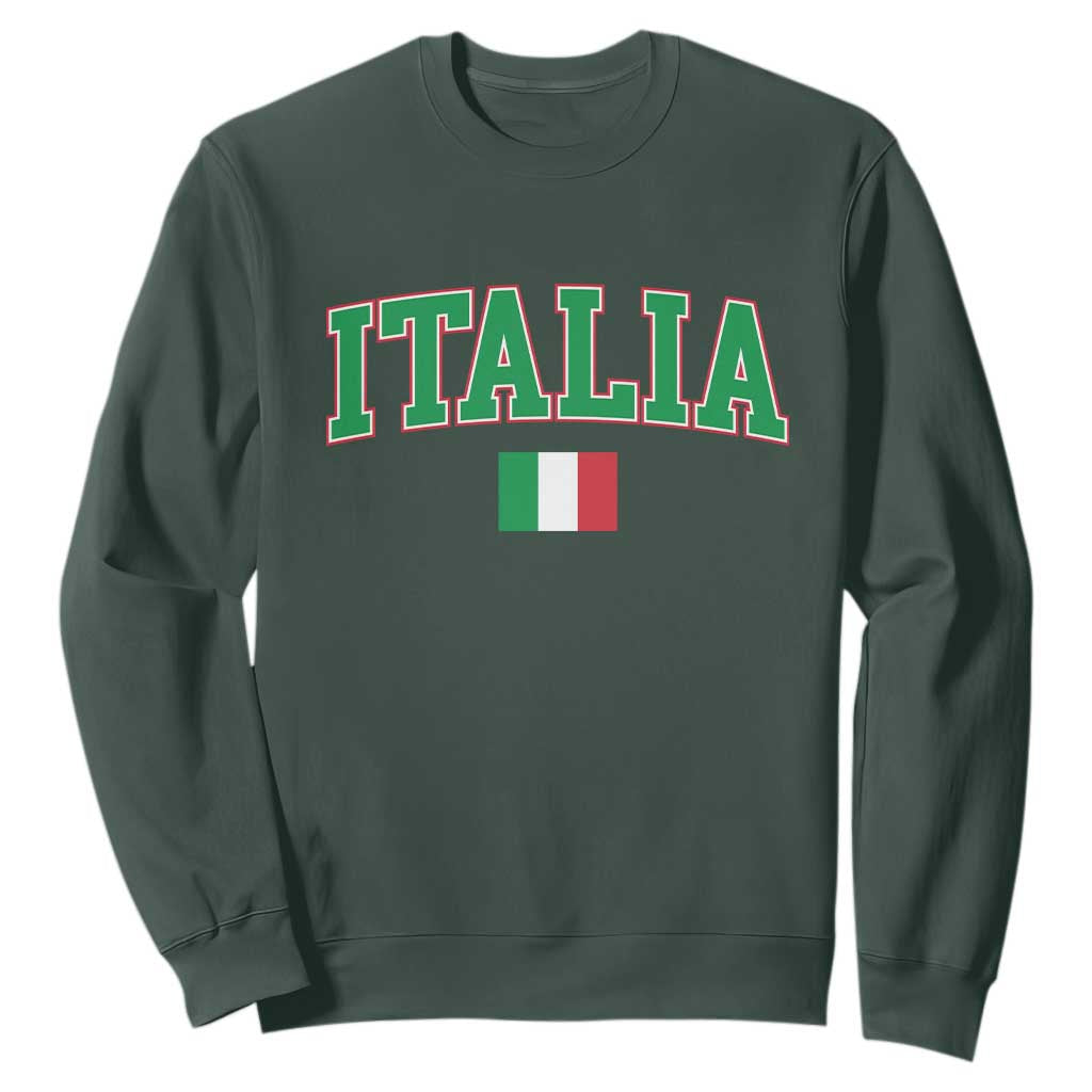 Vintage Italia Sweatshirt Print Retro Varsity Italian Apparel TS10 Dark Forest Green Print Your Wear