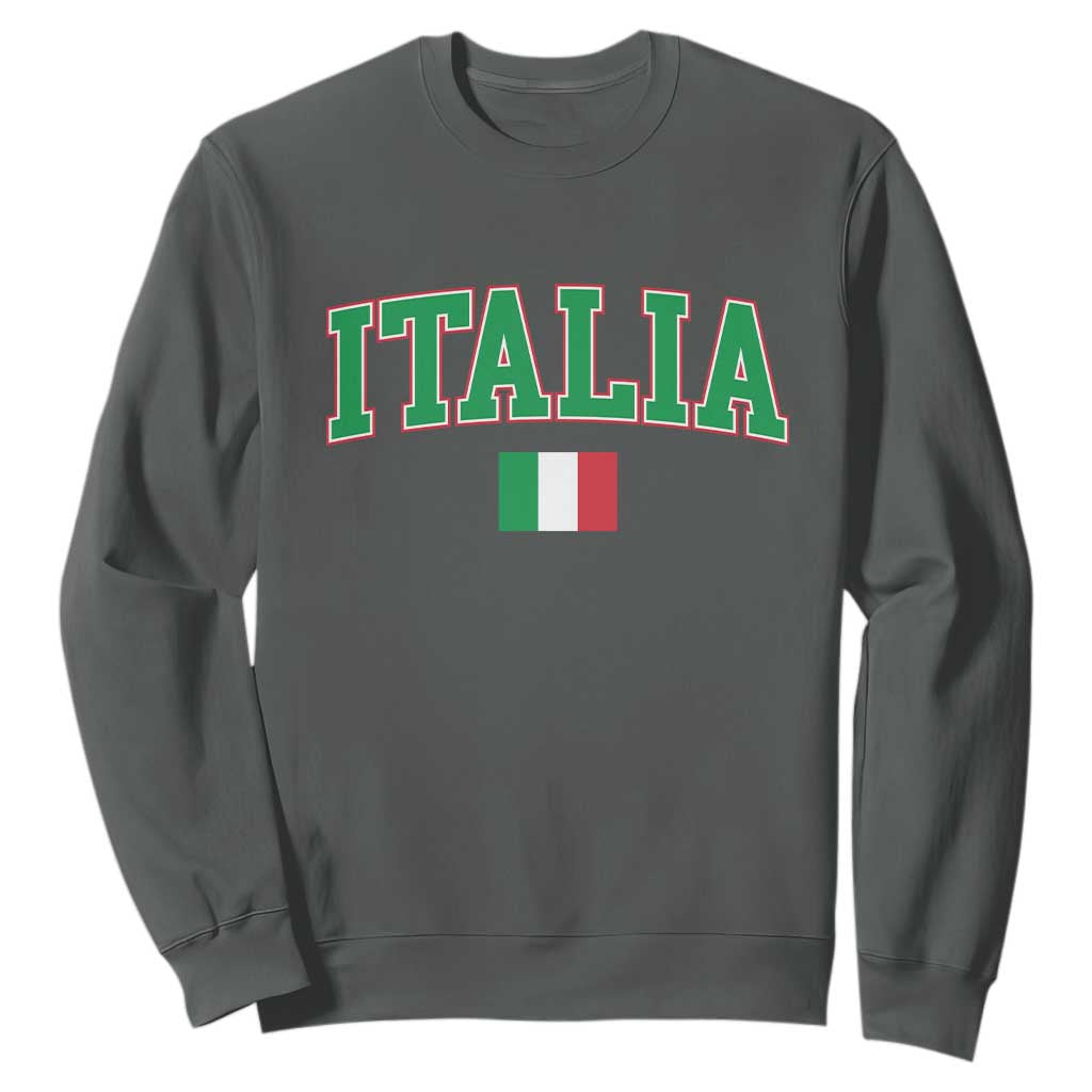 Vintage Italia Sweatshirt Print Retro Varsity Italian Apparel TS10 Dark Heather Print Your Wear