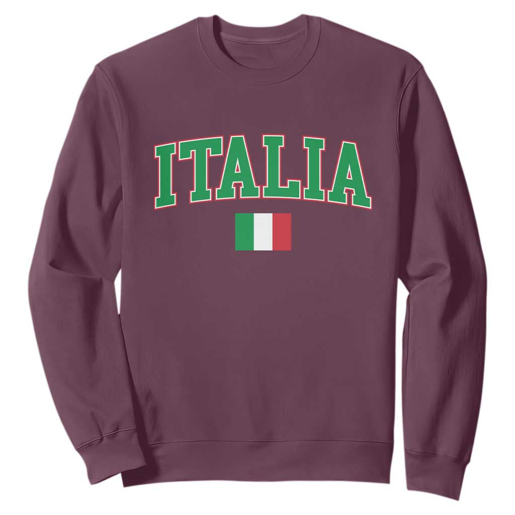 Vintage Italia Sweatshirt Print Retro Varsity Italian Apparel TS10 Maroon Print Your Wear