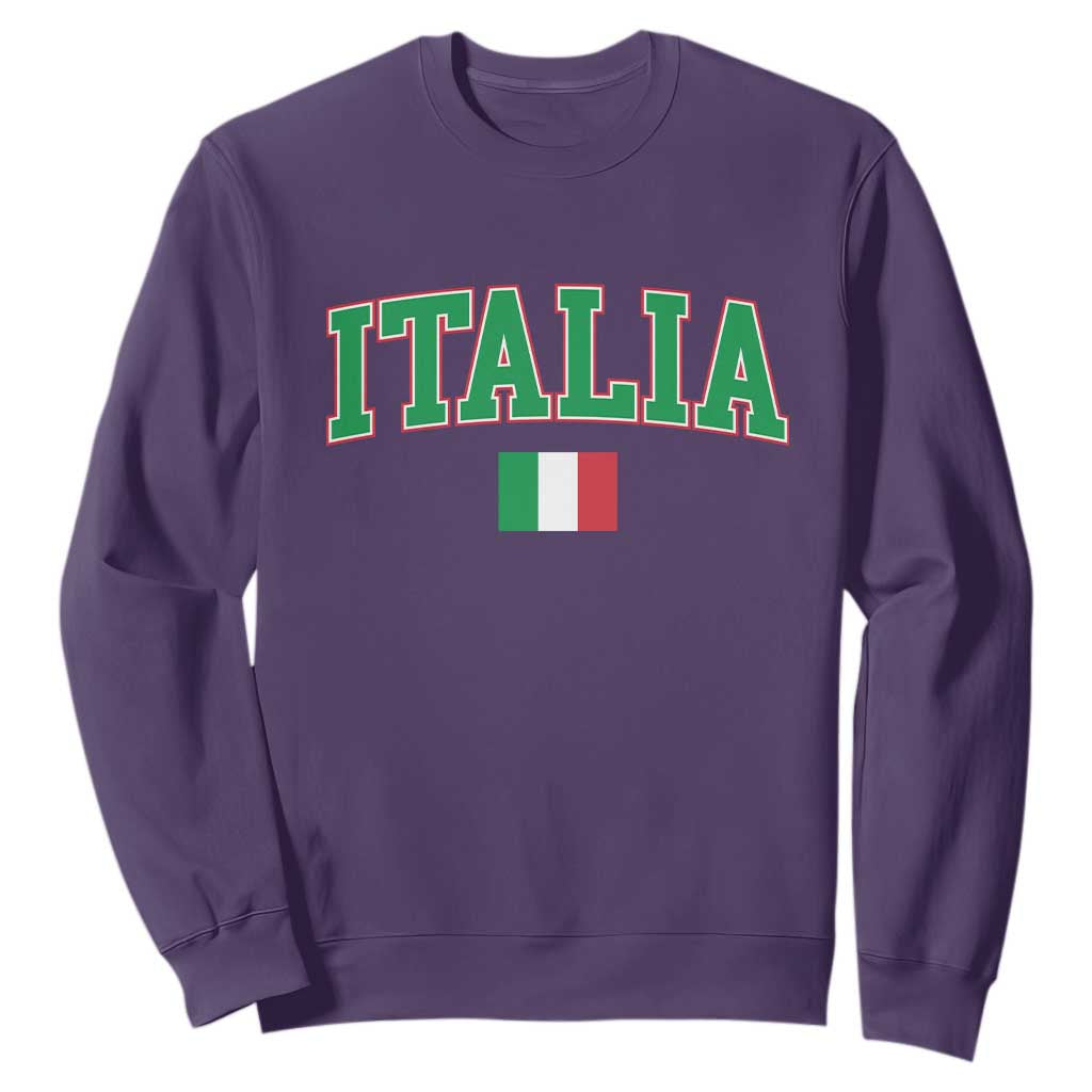 Vintage Italia Sweatshirt Print Retro Varsity Italian Apparel TS10 Purple Print Your Wear