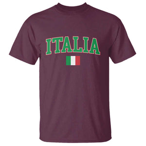 Vintage Italia T Shirt Print Retro Varsity Italian Apparel TS10 Maroon Print Your Wear