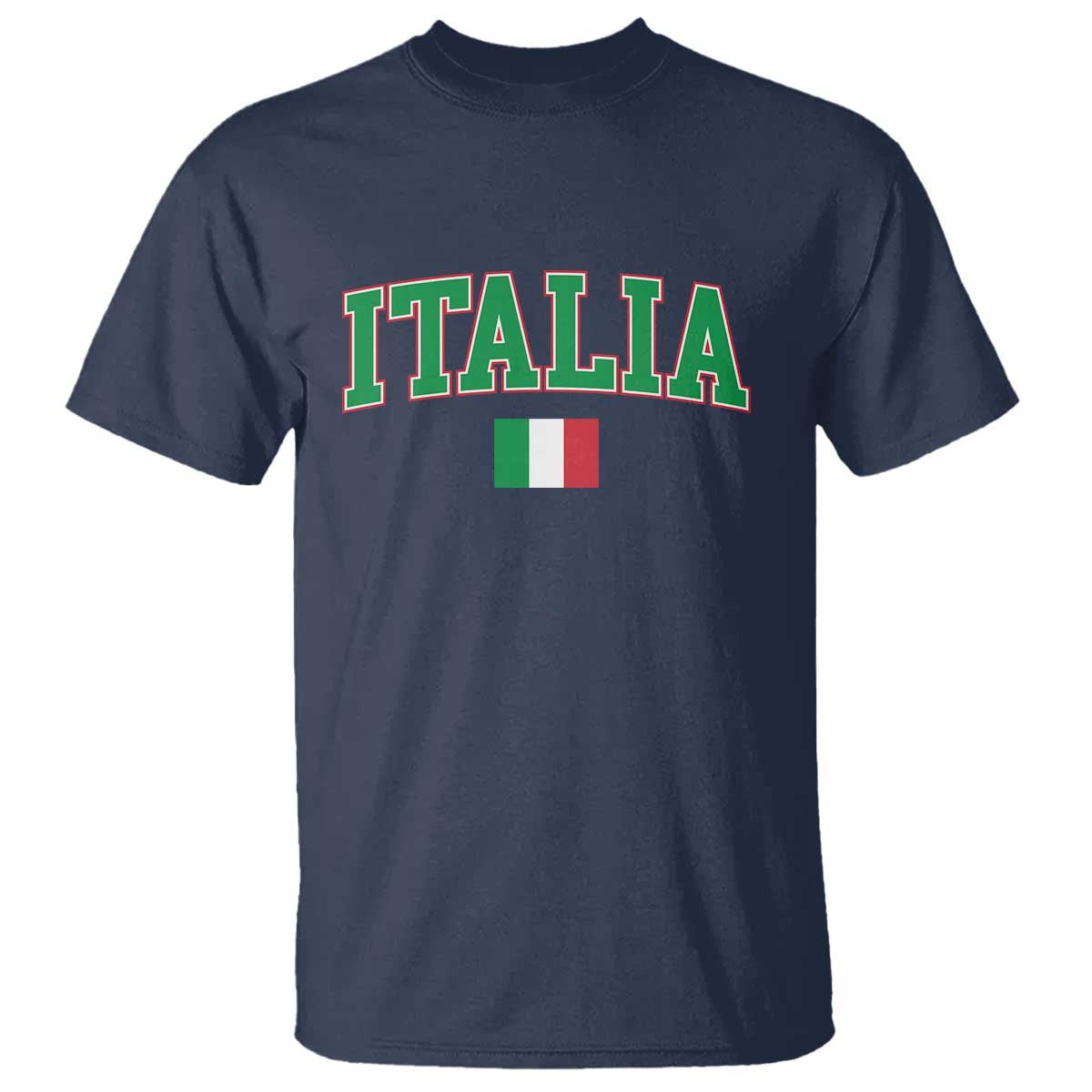 Vintage Italia T Shirt Print Retro Varsity Italian Apparel TS10 Navy Print Your Wear
