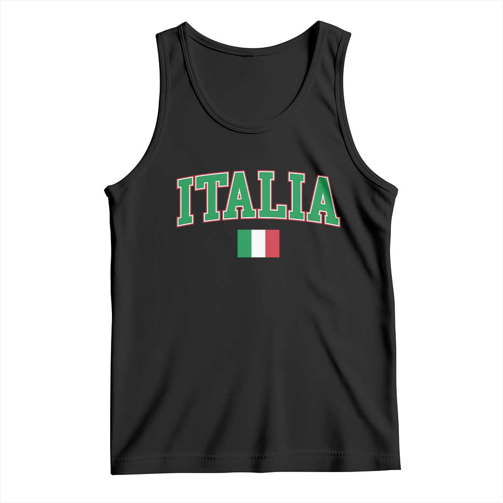 Vintage Italia Tank Top Print Retro Varsity Italian Apparel TS10 Black Print Your Wear
