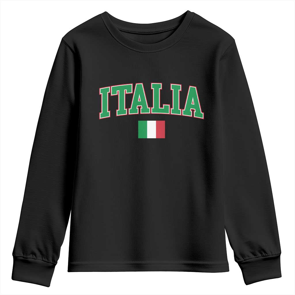 Vintage Italia Youth Sweatshirt Print Retro Varsity Italian Apparel TS10 Black Print Your Wear