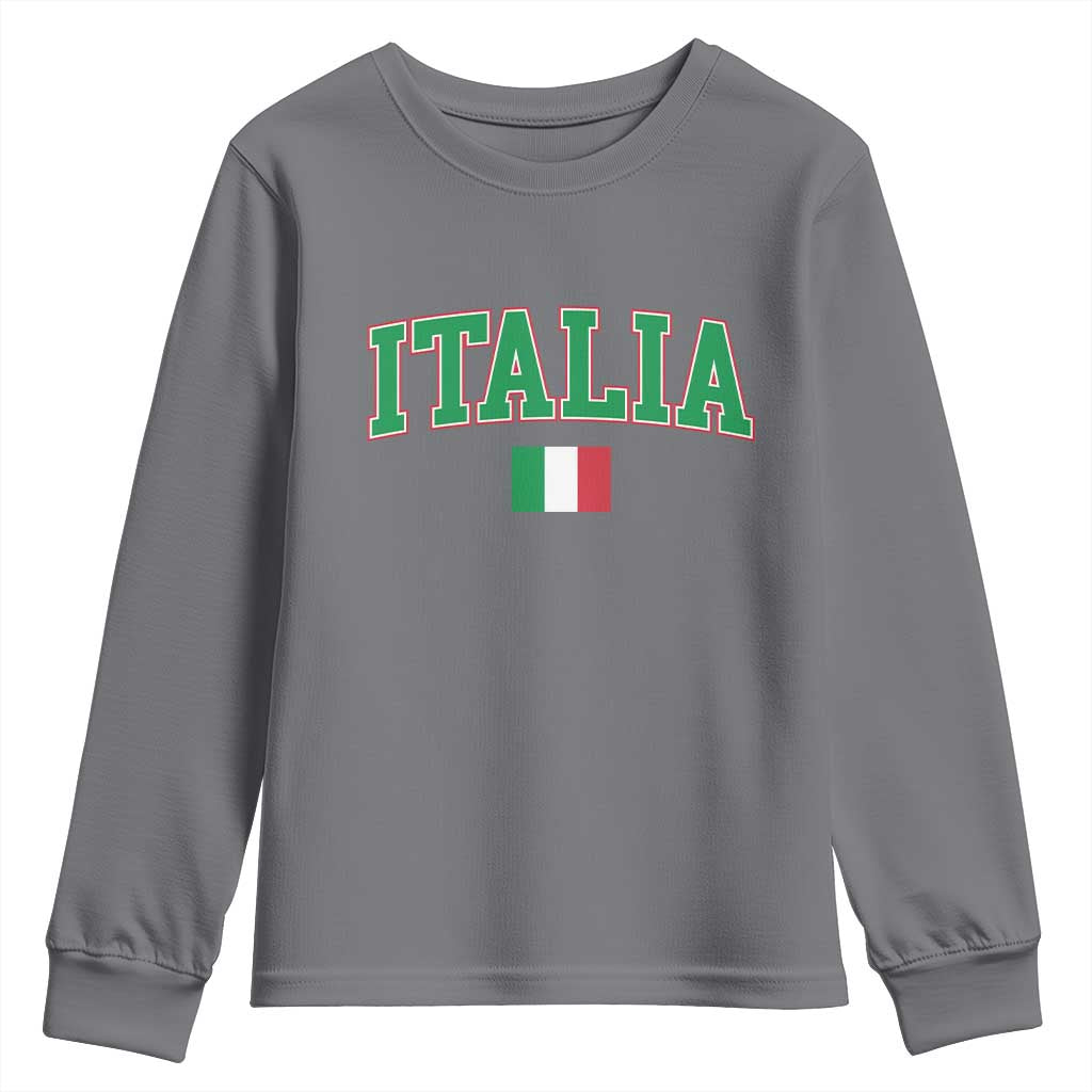 Vintage Italia Youth Sweatshirt Print Retro Varsity Italian Apparel TS10 Charcoal Print Your Wear