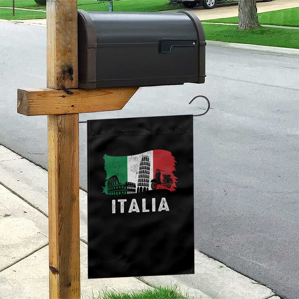 Italian Flag Garden Flag Distressed Style Pisa Tower Colosseum Classic Scooter TS10 Print Your Wear